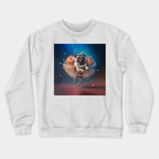 Dancing Ballerina Pug Dog in TuTu Crewneck Sweatshirt